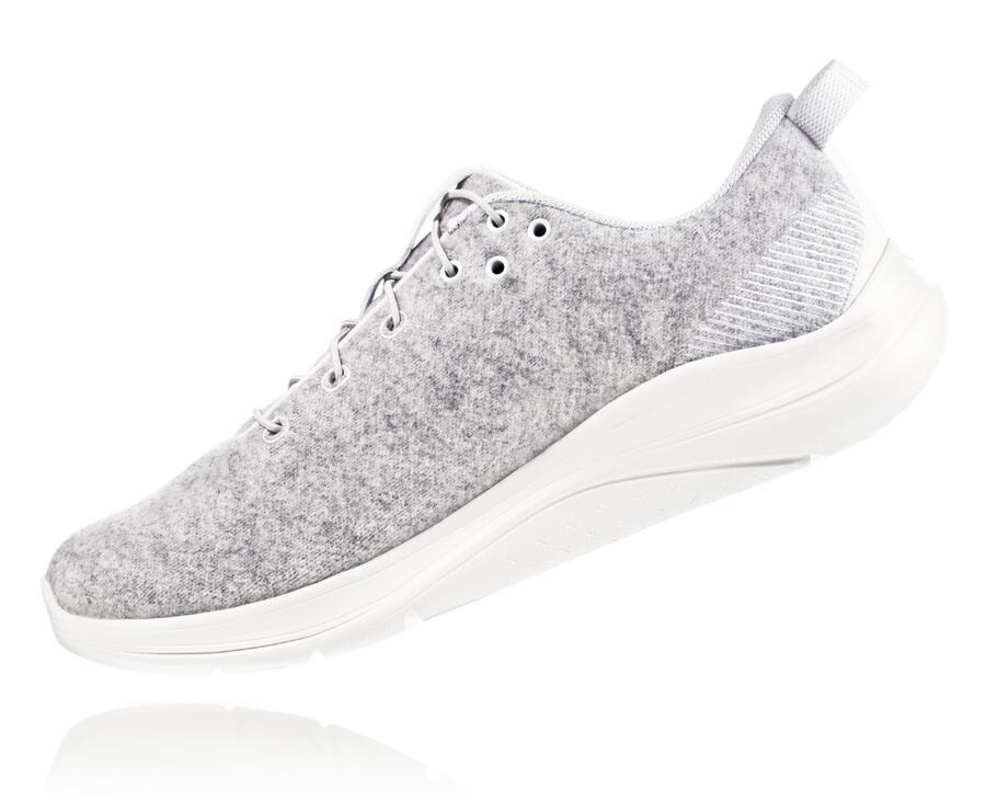 Tenis Hoka One One Feminino Cinzentas - Hupana Flow Wool - 716-DUELWX